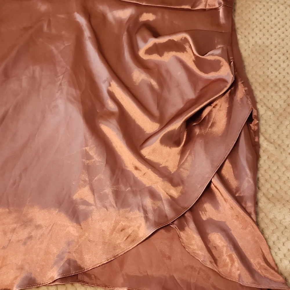 Cider Satin Slip Dress in Rose Gold - Picture 10 of 16